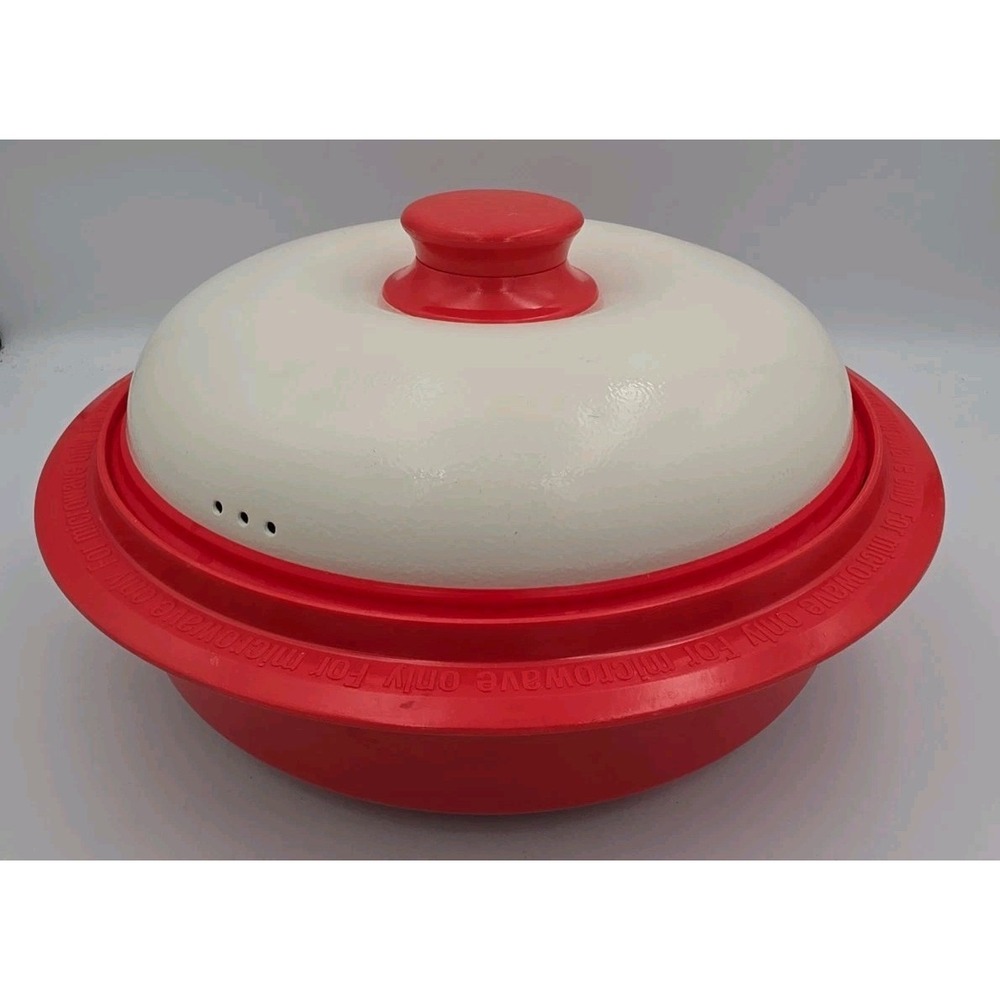 Range Mate MICROWAVE Cooking Grill Red Silicone Steamer
